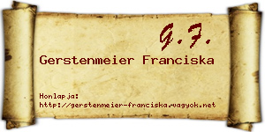 Gerstenmeier Franciska névjegykártya